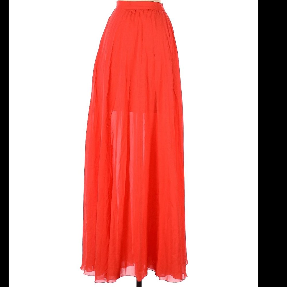💋STUNNING💋Soft Pleated Maxi Skirt in Coral - Picture 8 of 8